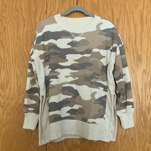 aerie oversized camo sweater